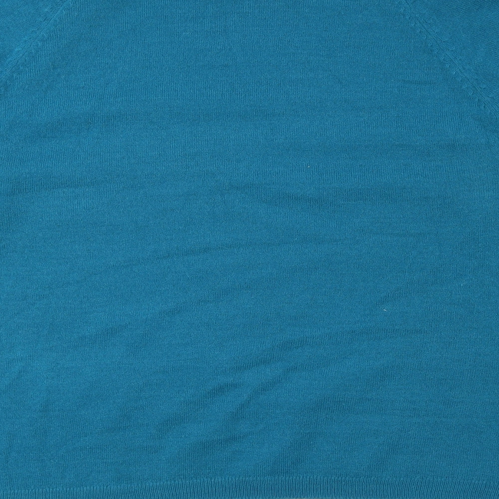 Per Una Womens Blue Round Neck Acrylic Pullover Jumper Size 16