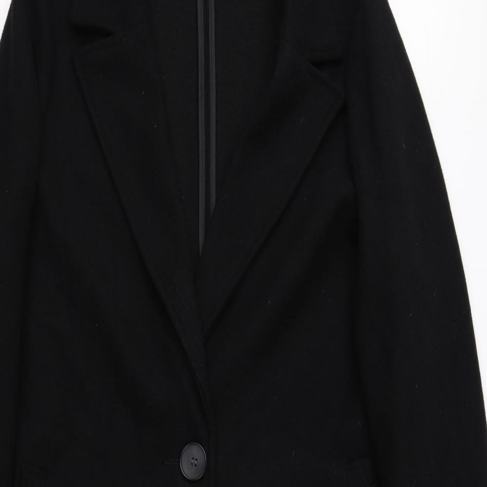 F&F Womens Black Parka Coat Size 14 Button