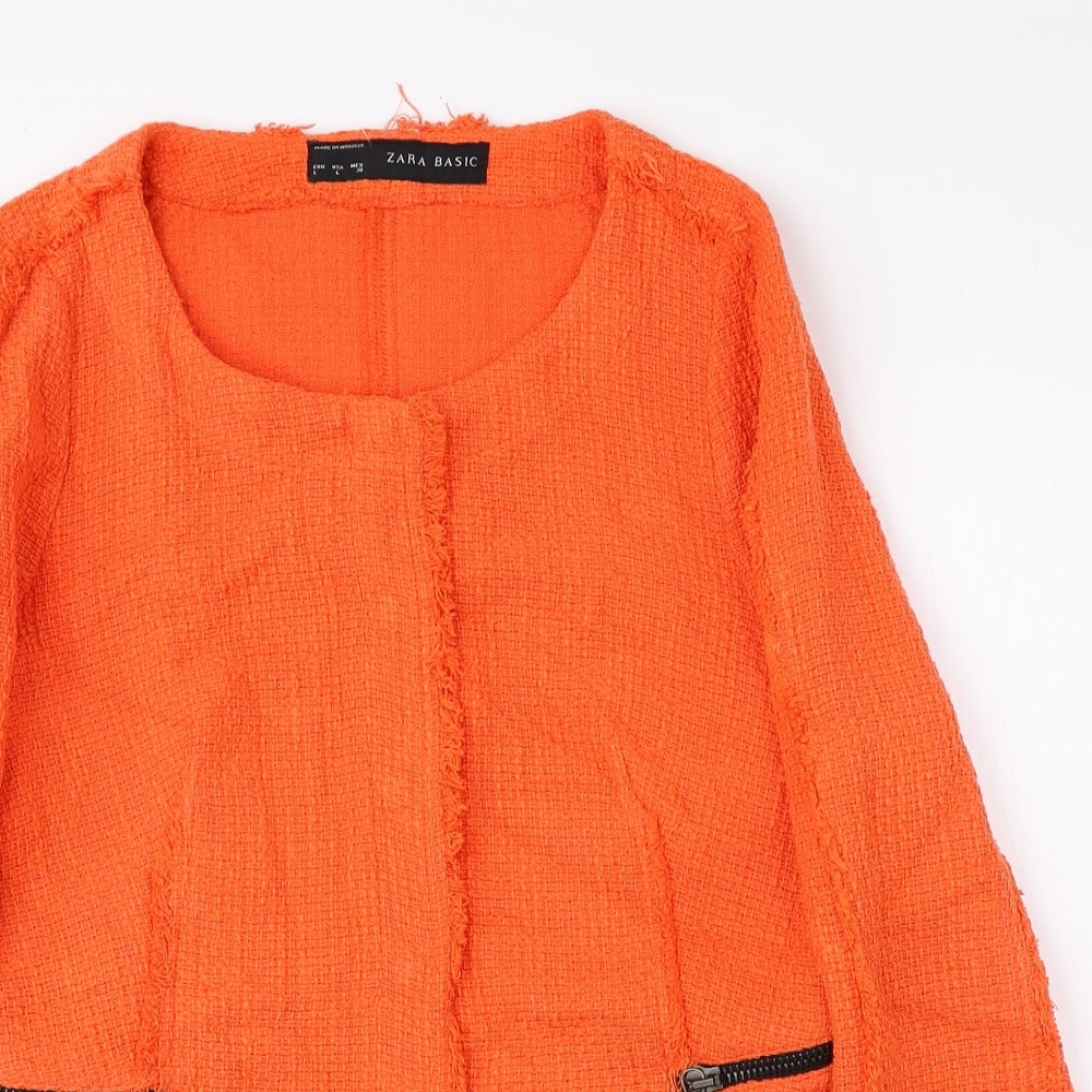 Zara Womens Orange Jacket Size L Snap