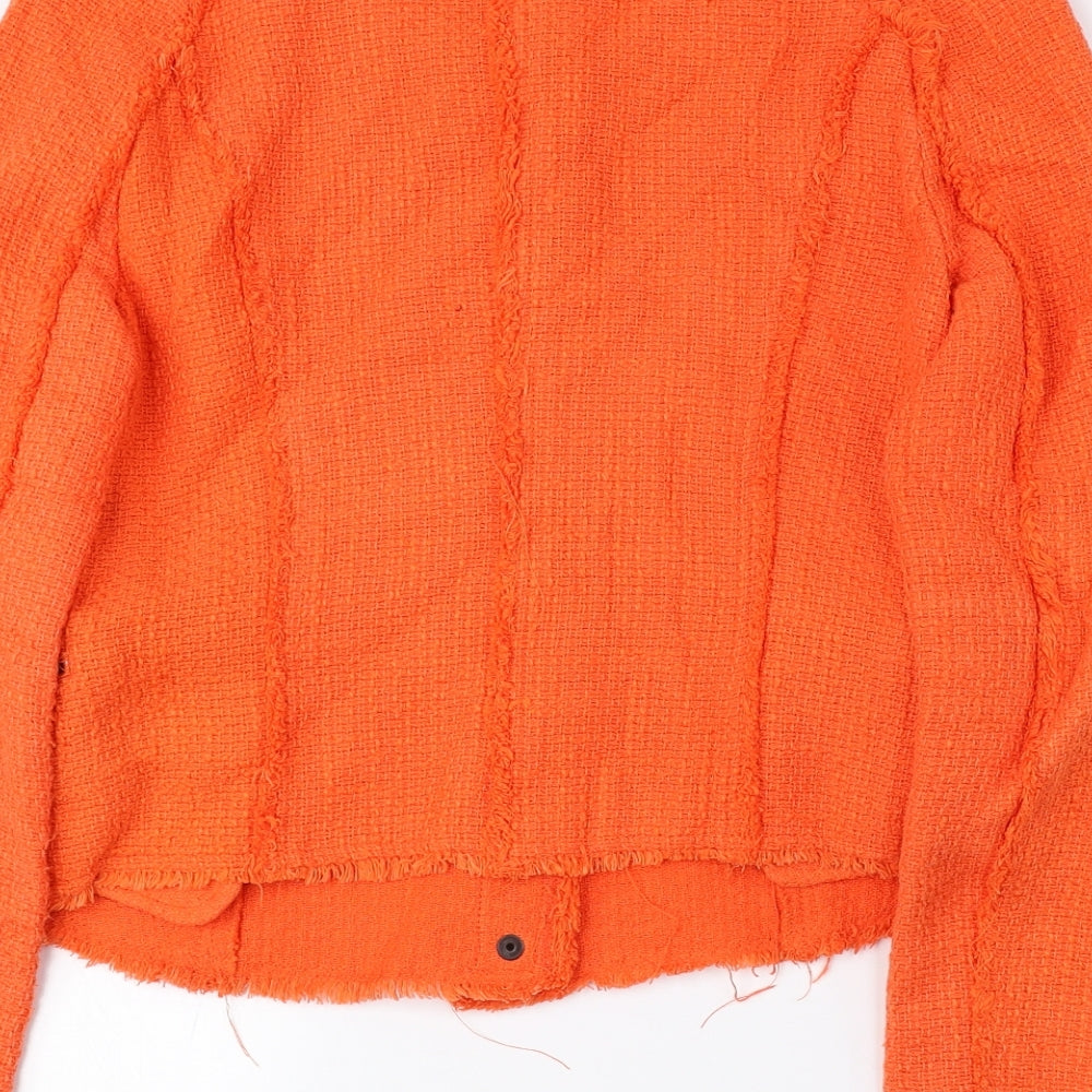 Zara Womens Orange Jacket Size L Snap