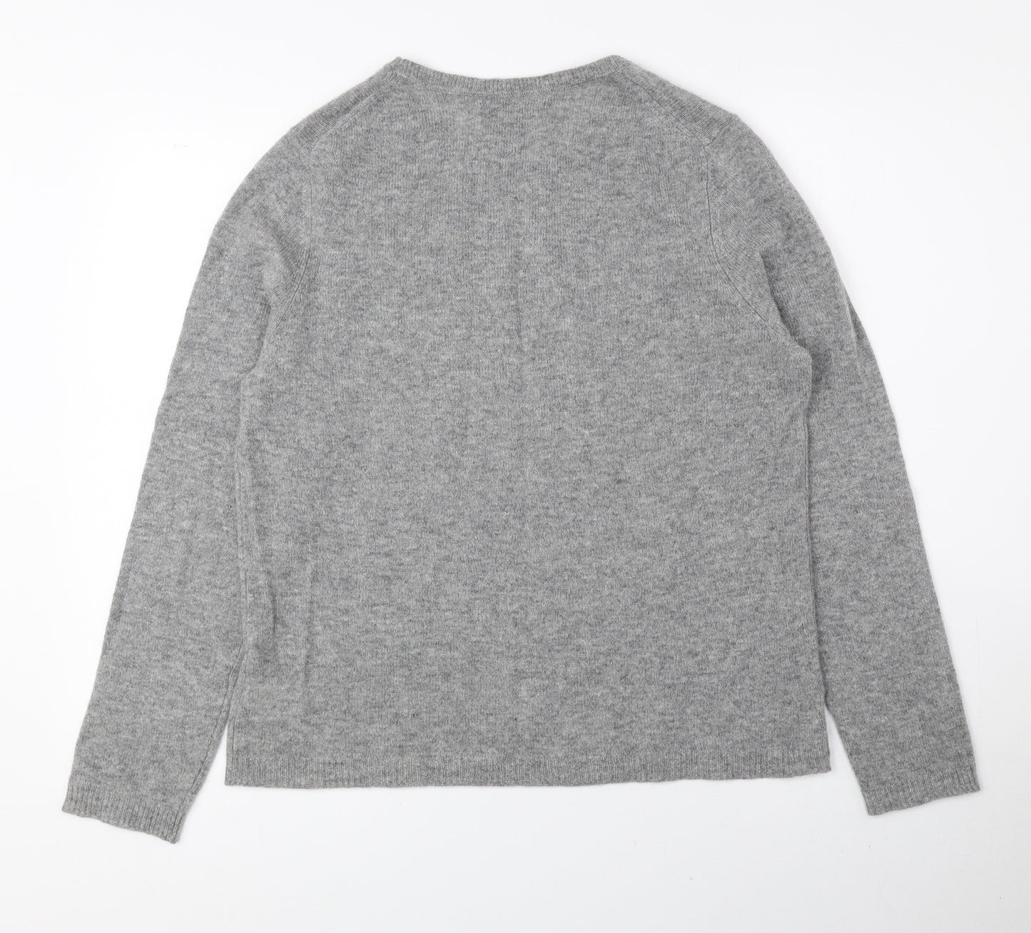 Tahari Womens Grey Round Neck Cashmere Pullover Jumper Size XL
