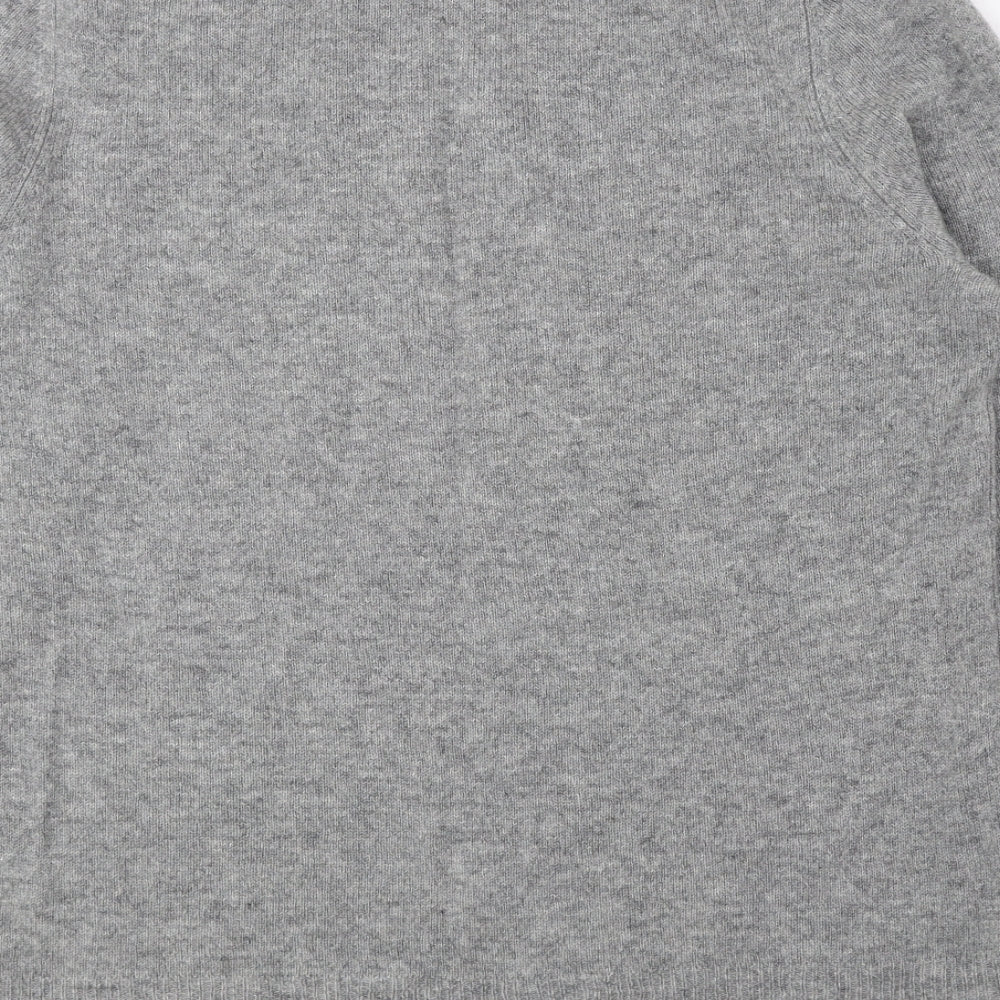 Tahari Womens Grey Round Neck Cashmere Pullover Jumper Size XL