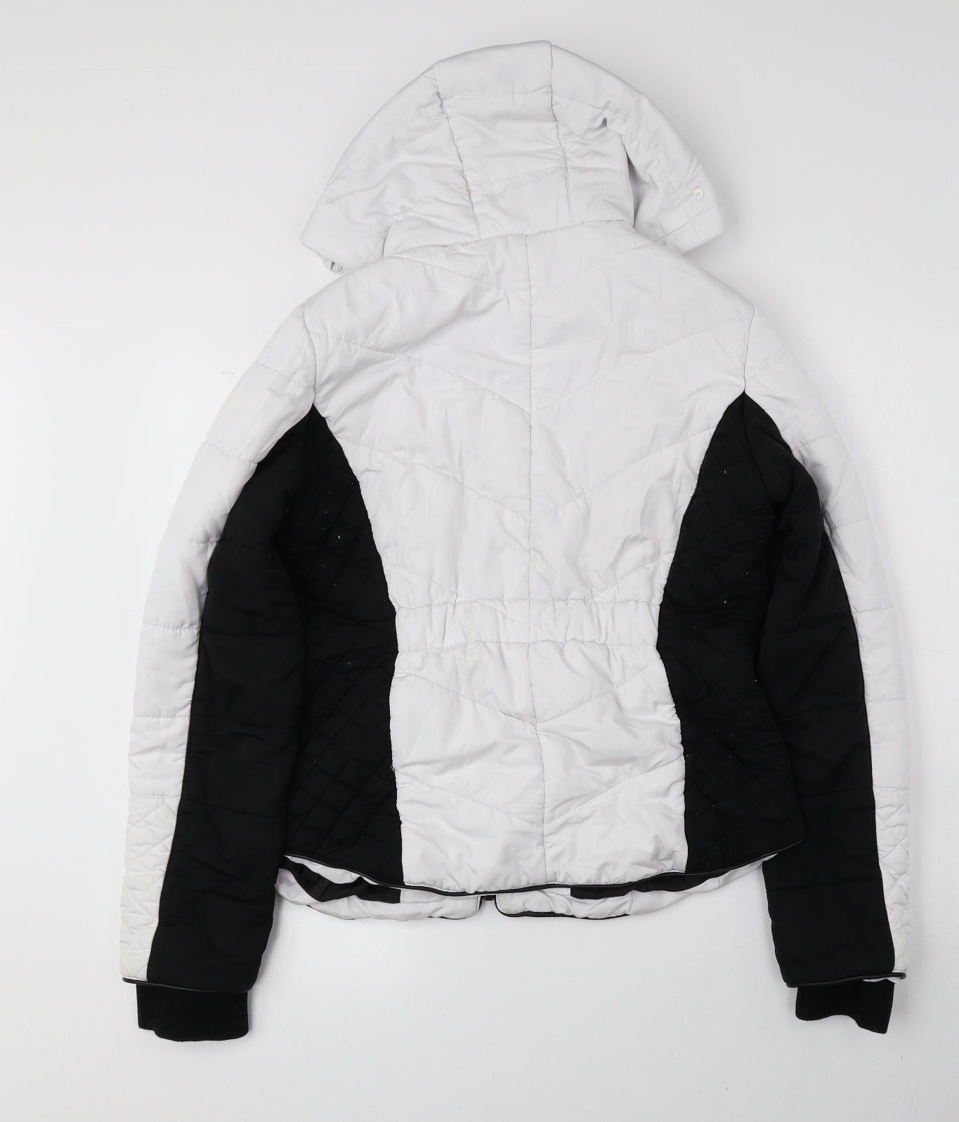 River Island Womens White Puffer Jacket Coat Size 10 Zip