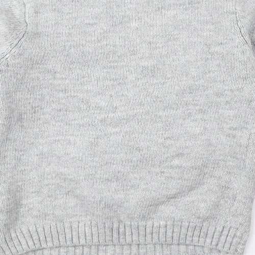 NEXT Womens Grey Round Neck Acrylic Pullover Jumper Size 6 - Flamingo