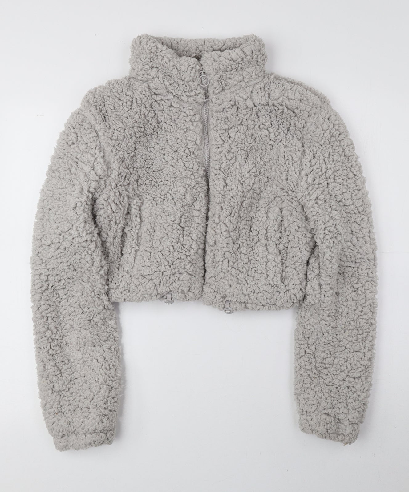 New Look Girls Grey Jacket Coat Size 12-13 Years Zip - Faux Fur