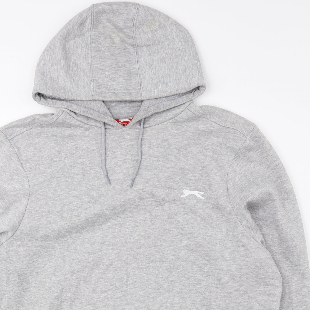 Slazenger Mens Grey Polyester Pullover Hoodie Size L