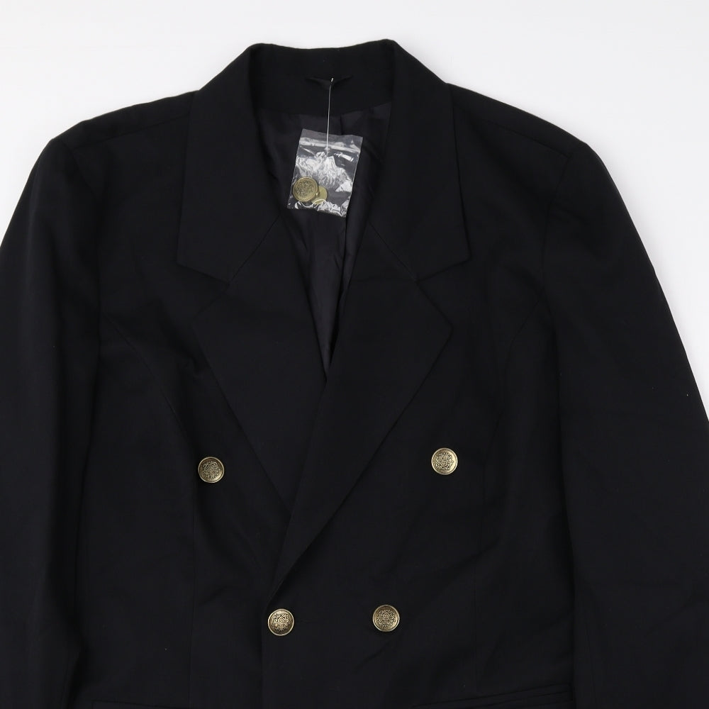 essence Womens Black Jacket Blazer Size 20 Button