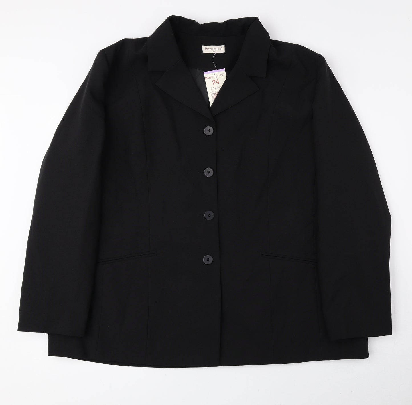 Bonmarché Womens Black Jacket Blazer Size 24 Button