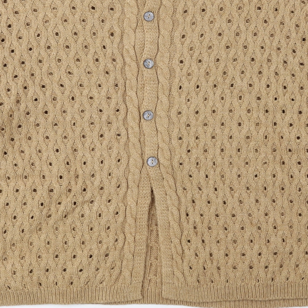 Marks and Spencer Womens Beige Round Neck Acrylic Pullover Jumper Size 16