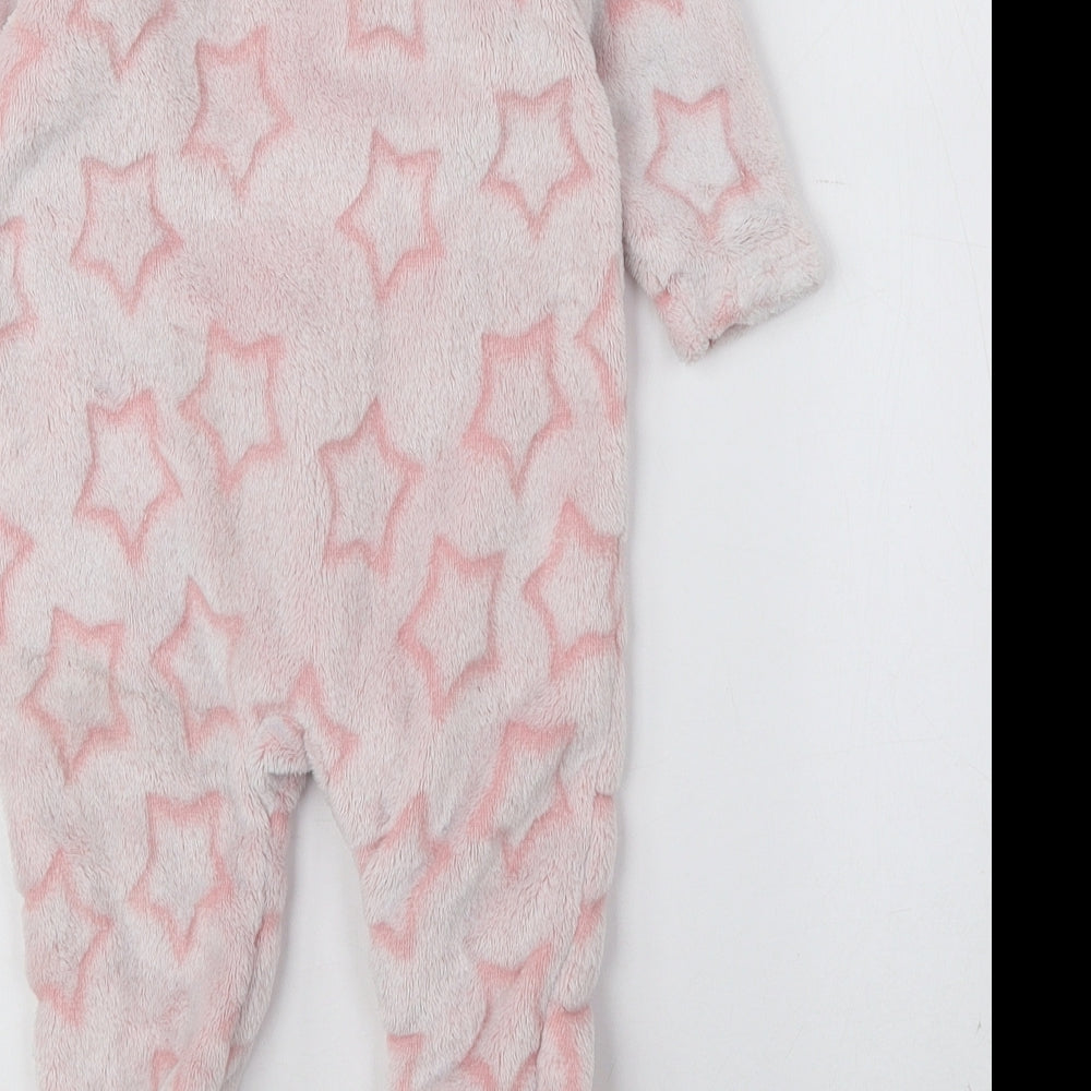 NEXT Baby Pink Geometric Polyester Catsuit One-Piece Size 3-6 Months Zip - Stars