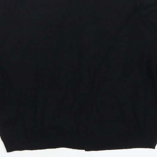 Dorothy Perkins Womens Black Viscose Basic Button-Up Size 10 Round Neck