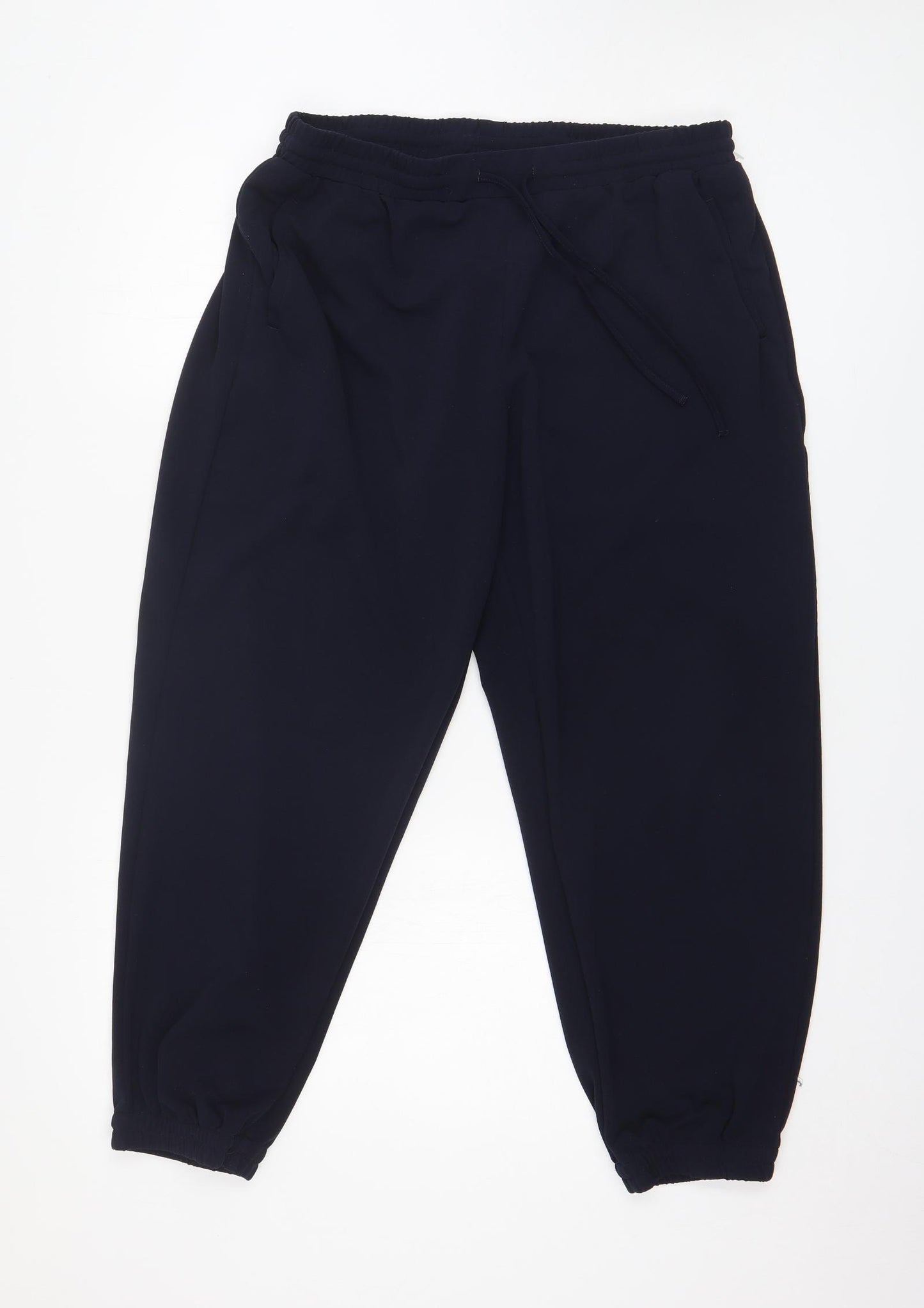 NEXT Womens Blue Polyester Jogger Trousers Size 16 L34.5 in Regular Drawstring