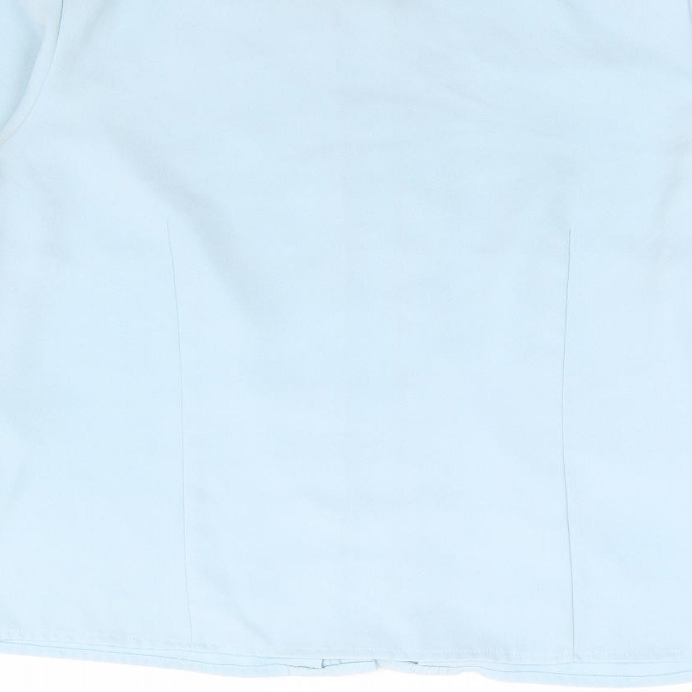 Eastex Womens Blue Polyester Basic Button-Up Size 12 Round Neck