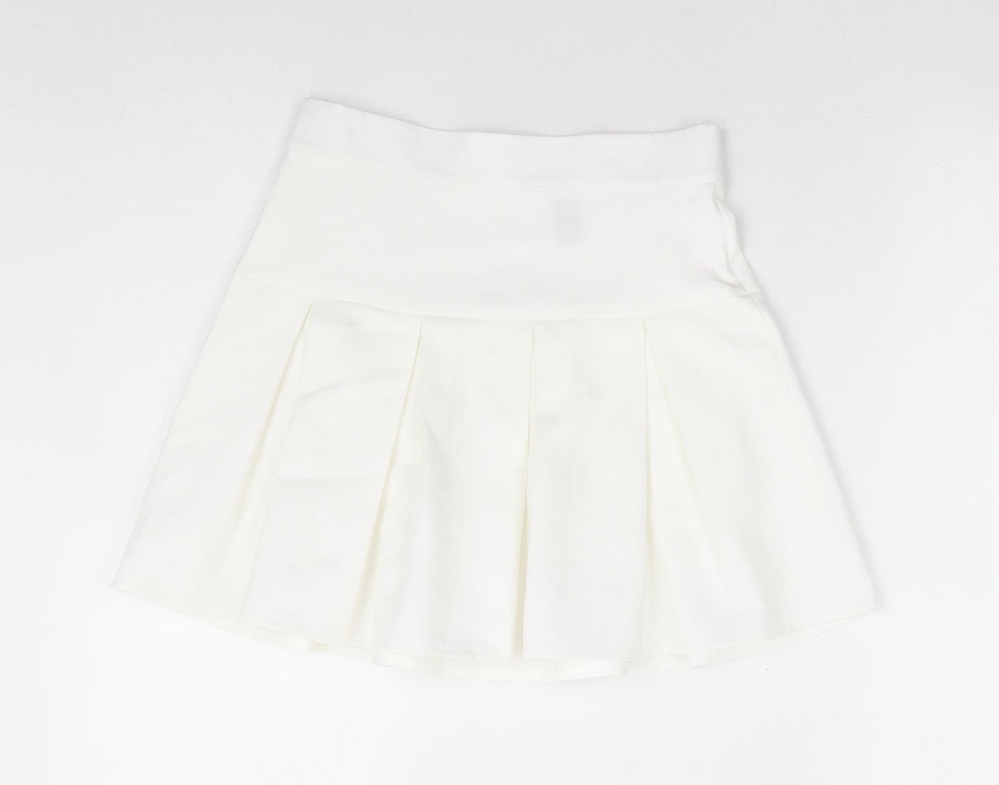 SheIn Womens White Polyester Mini Skirt Size XS Zip