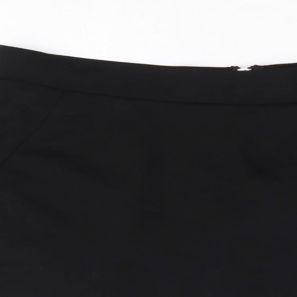 Divided by H&M Womens Black Viscose Skater Skirt Size M Zip