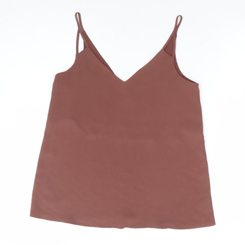 River Island Womens Brown Polyester Camisole Blouse Size 6 V-Neck