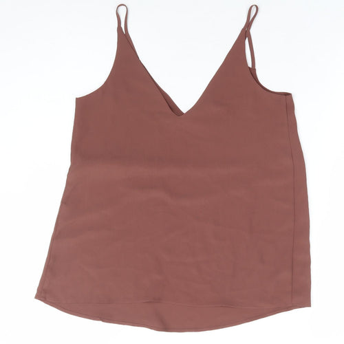 River Island Womens Brown Polyester Camisole Blouse Size 6 V-Neck