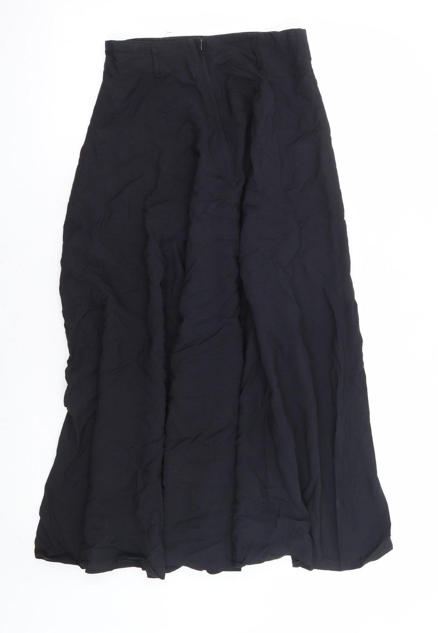 Charlotte Halton Womens Blue Viscose A-Line Skirt Size 12 Zip