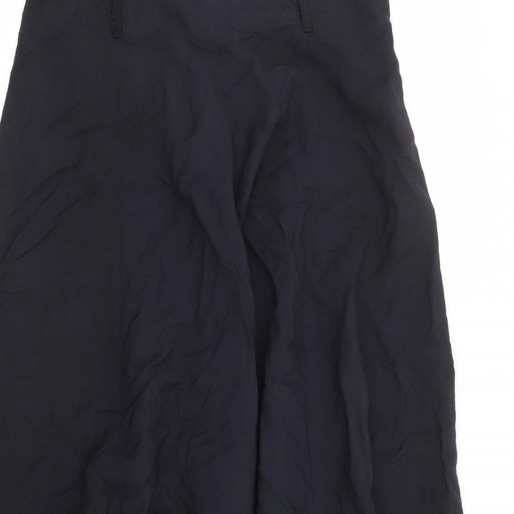 Charlotte Halton Womens Blue Viscose A-Line Skirt Size 12 Zip