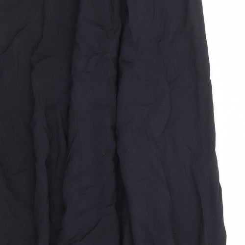Charlotte Halton Womens Blue Viscose A-Line Skirt Size 12 Zip