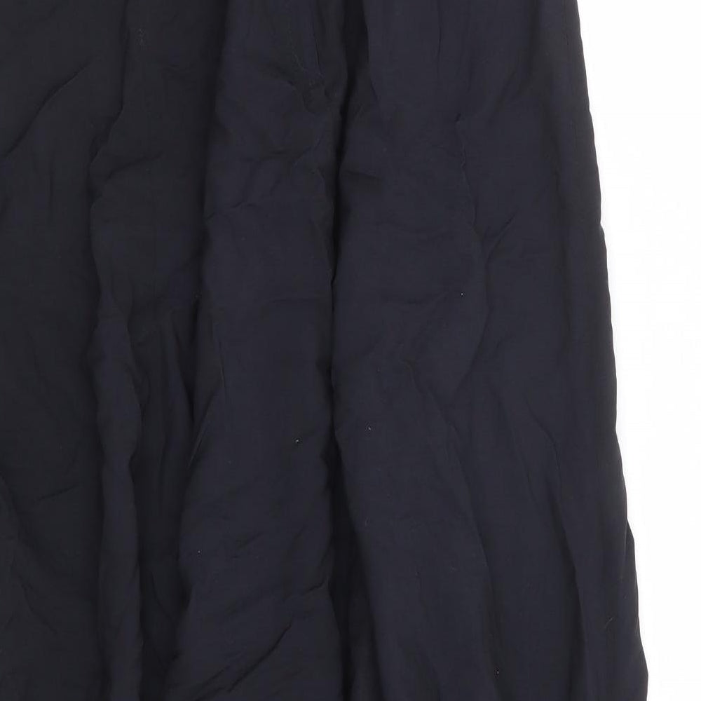 Charlotte Halton Womens Blue Viscose A-Line Skirt Size 12 Zip