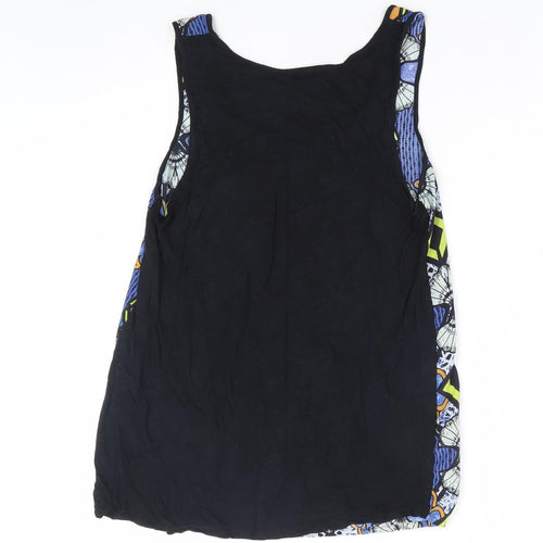 River Island Womens Multicoloured Geometric Viscose Basic Tank Size 8 Scoop Neck