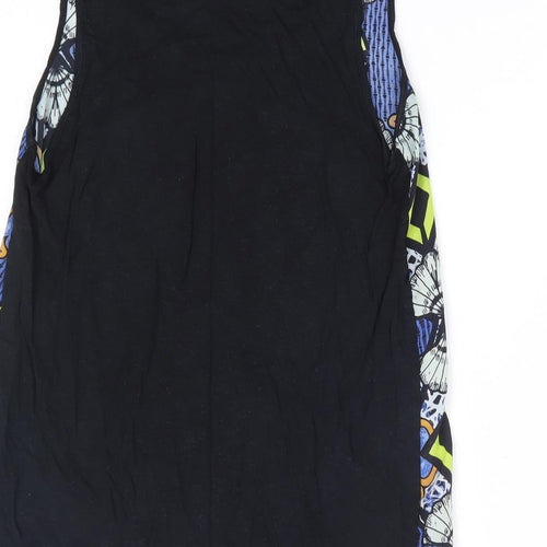 River Island Womens Multicoloured Geometric Viscose Basic Tank Size 8 Scoop Neck