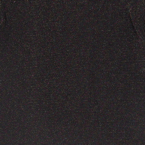 Ethernal Collection Womens Black Nylon Basic T-Shirt Size 18 Round Neck