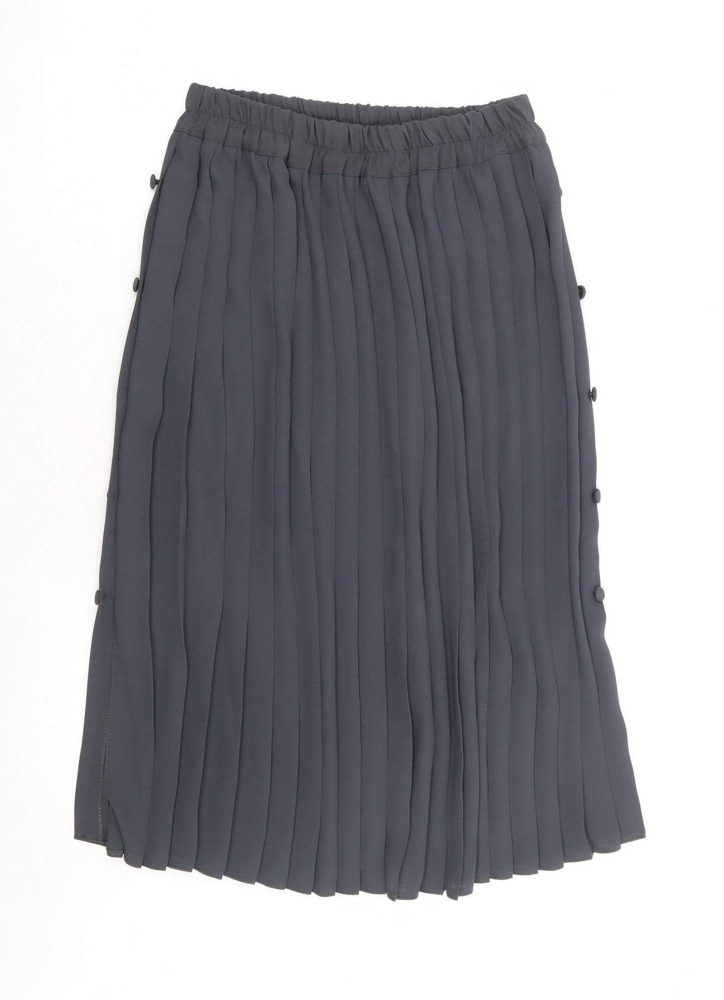 Preworn Womens Grey Polyester Pleated Skirt Size 28 in