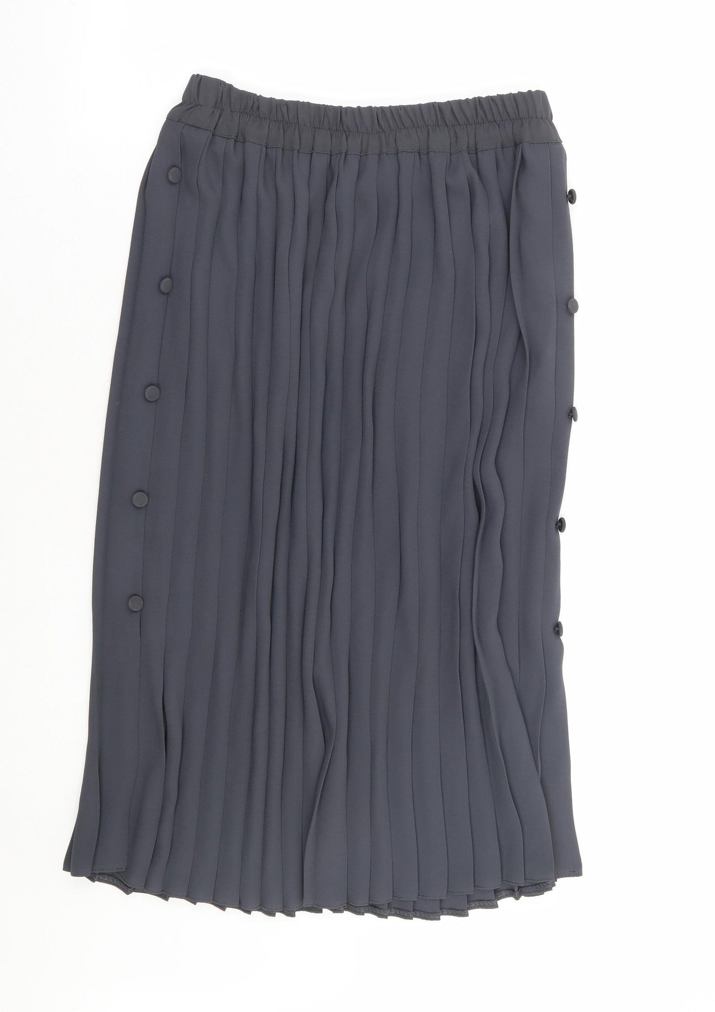 Preworn Womens Grey Polyester Pleated Skirt Size 28 in