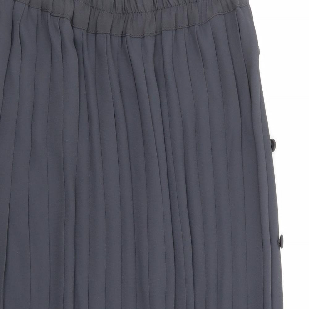 Preworn Womens Grey Polyester Pleated Skirt Size 28 in