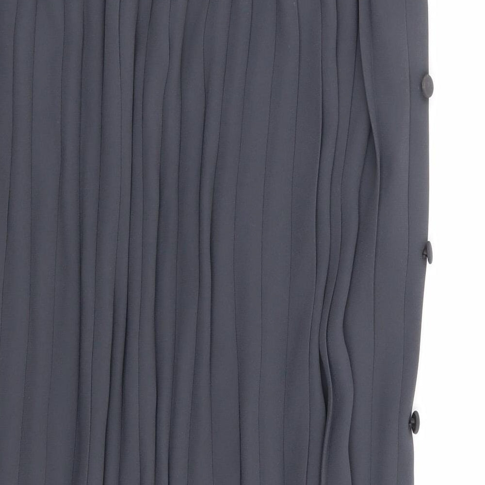 Preworn Womens Grey Polyester Pleated Skirt Size 28 in