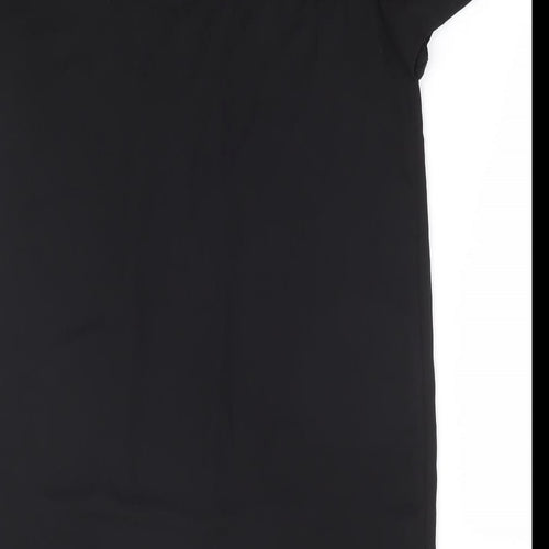 Tu Womens Black Polyester Shift Size 12 Round Neck Pullover - Cut Out Back Detail