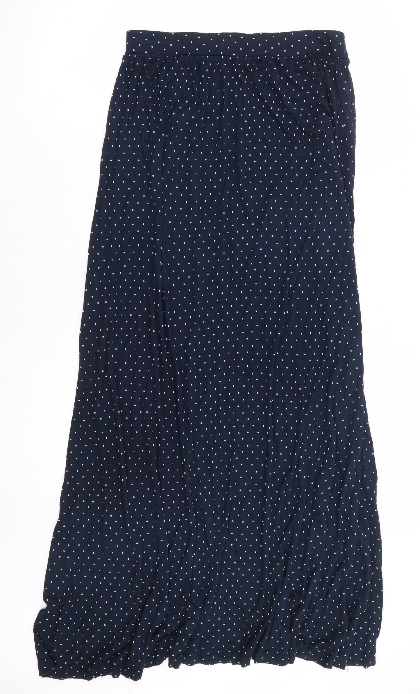 Fat Face Womens Blue Polka Dot Viscose Maxi Skirt Size 10