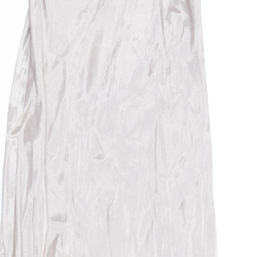 Zara Womens Gold Polyester Bodycon Size S Square Neck Zip