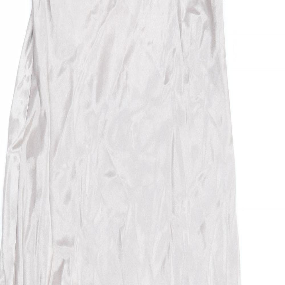 Zara Womens Gold Polyester Bodycon Size S Square Neck Zip