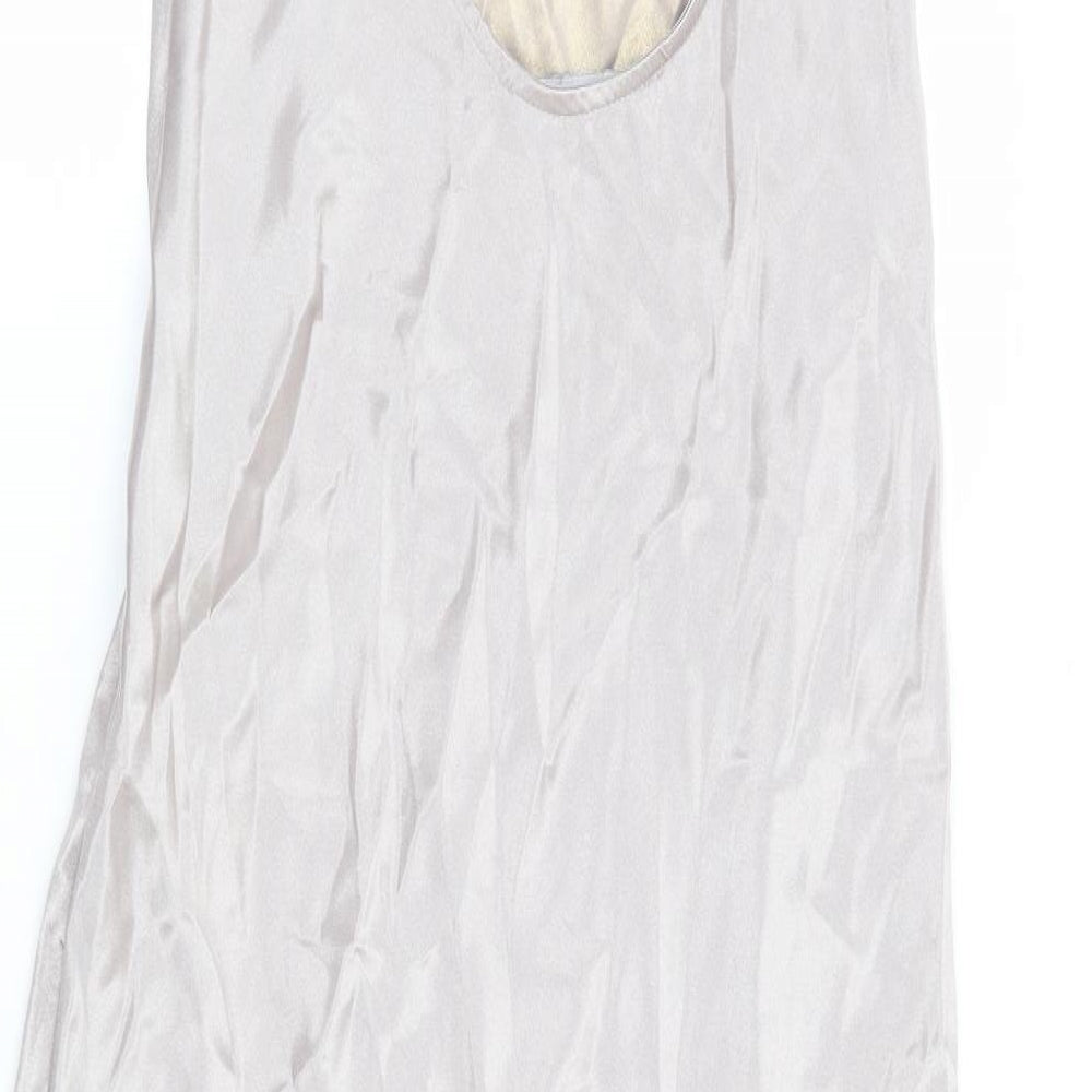 Zara Womens Gold Polyester Bodycon Size S Square Neck Zip