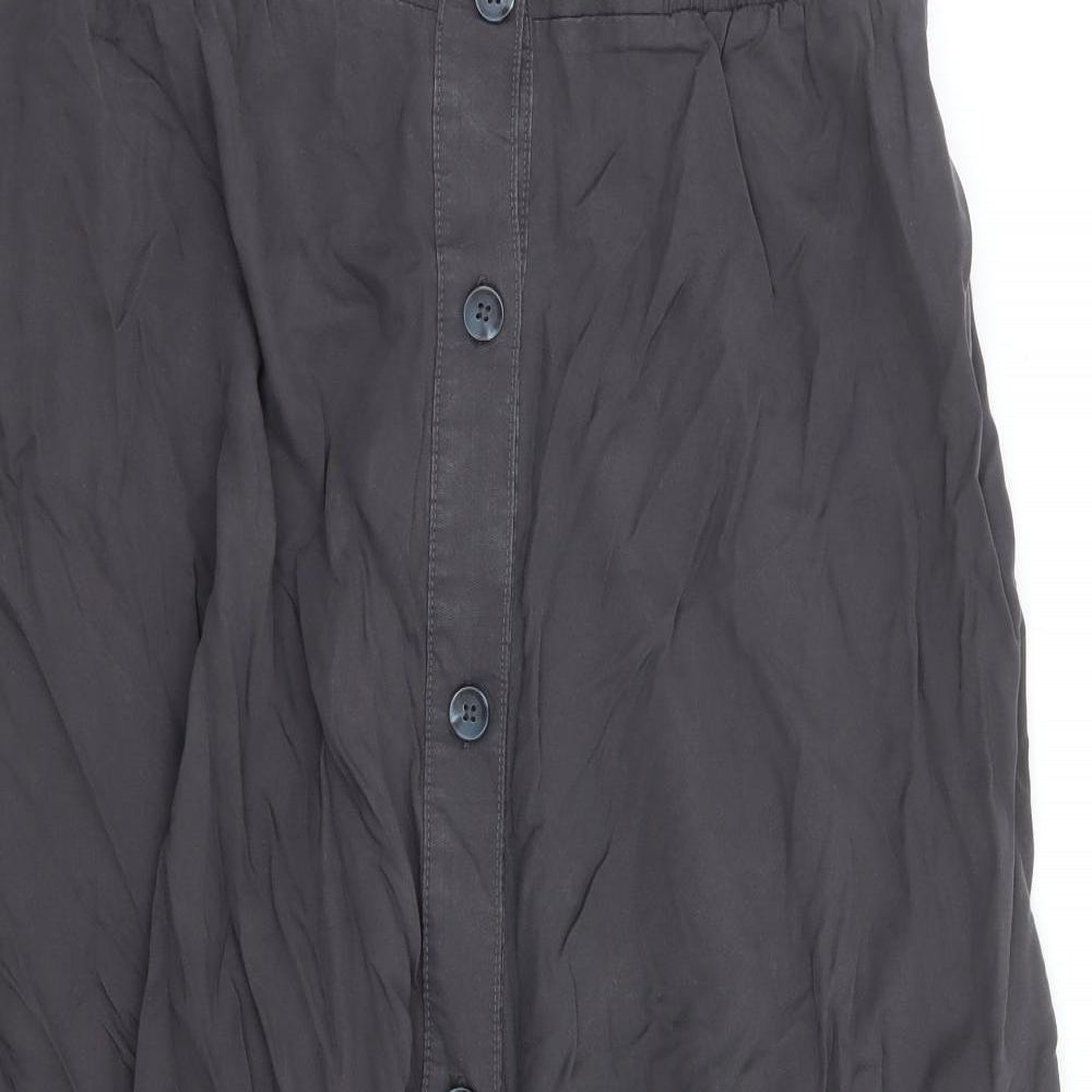 Nutmeg Womens Grey Lyocell A-Line Skirt Size 16 Button