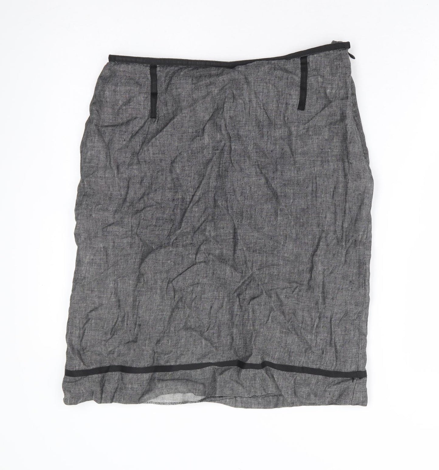 Autograph Womens Grey Viscose A-Line Skirt Size 12 Zip