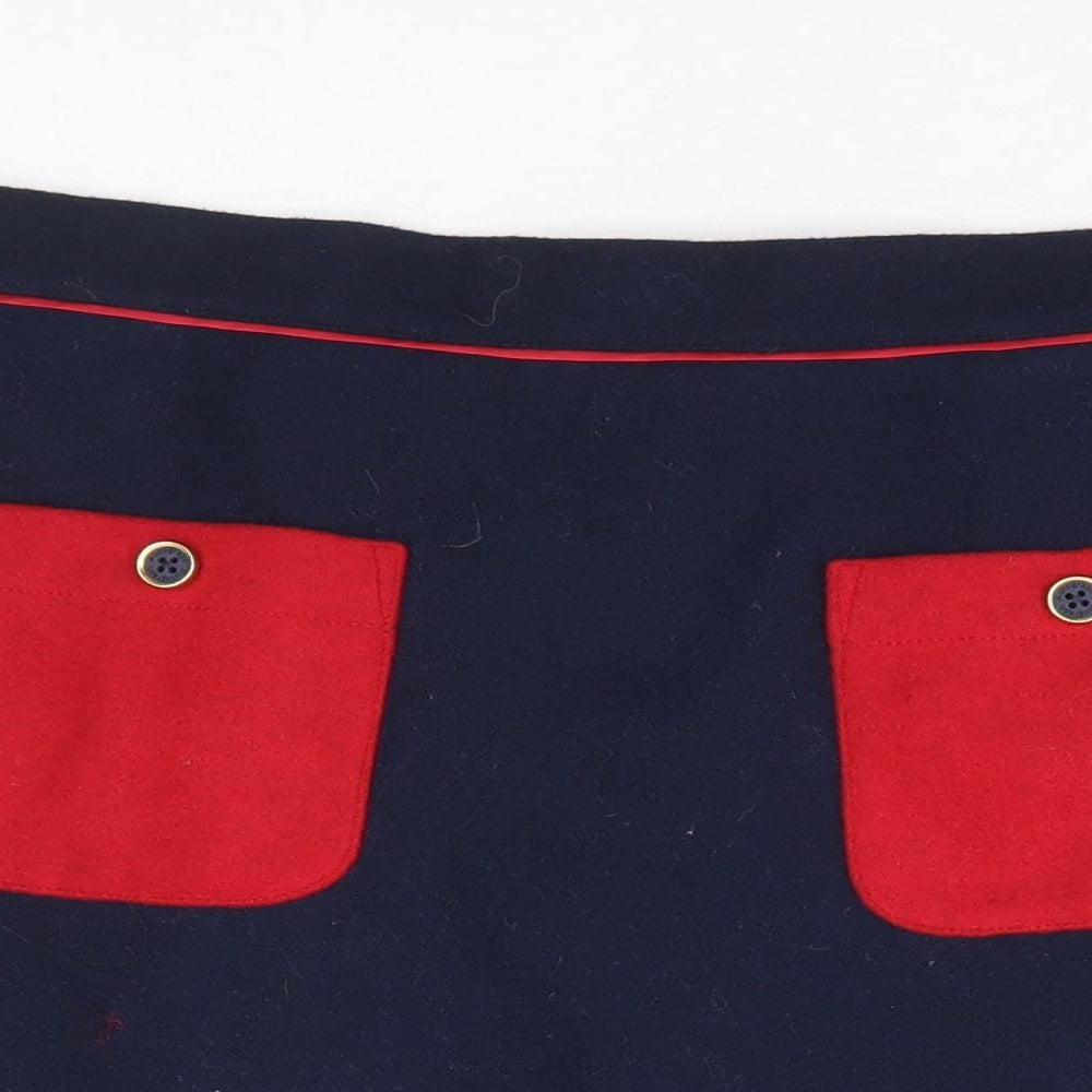 Autograph Girls Blue Polyester A-Line Skirt Size 11-12 Years Regular Zip