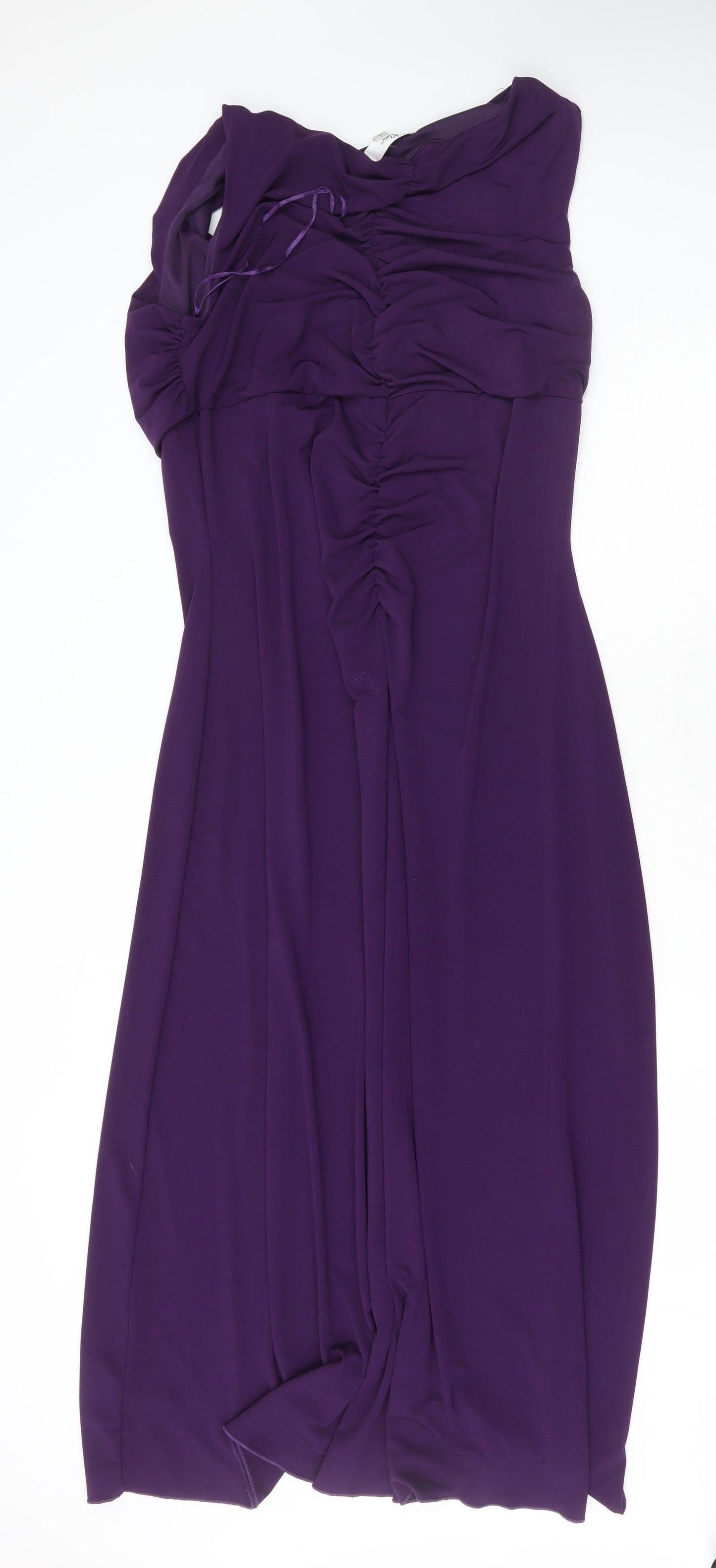 Klass Womens Purple Polyester Maxi Size 14 V-Neck Zip