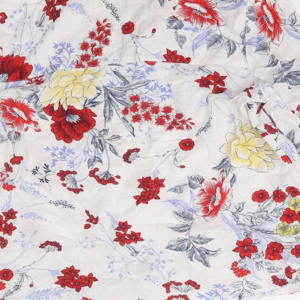 Marks and Spencer Womens Multicoloured Floral Viscose Basic Blouse Size 12 V-Neck