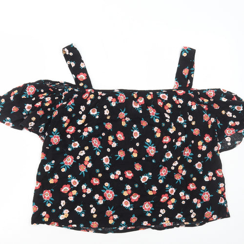 Dororthy Perkins Womens Multicoloured Floral Polyester Basic Blouse Size 12 Off the Shoulder
