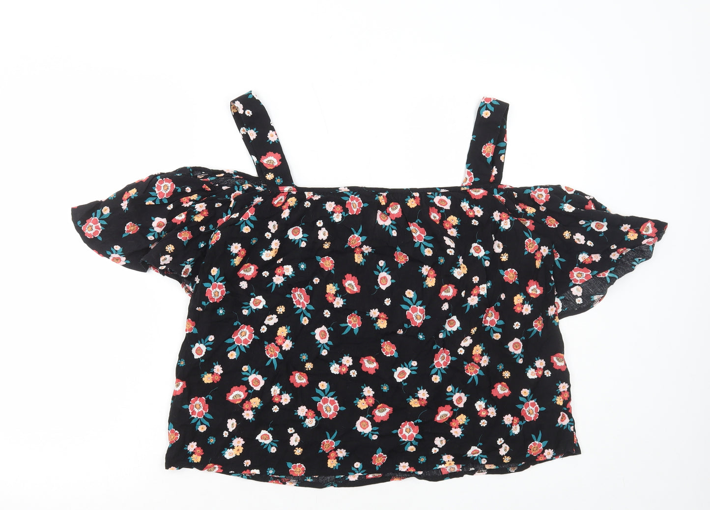 Dororthy Perkins Womens Multicoloured Floral Polyester Basic Blouse Size 12 Off the Shoulder