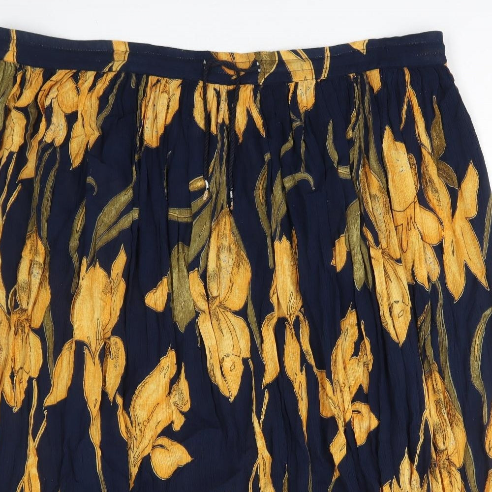 Akal Collection Womens Multicoloured Floral Polyester Flare Skirt Size 44 in Drawstring