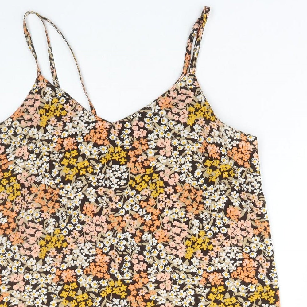 PEP&CO Womens Multicoloured Floral Polyester Camisole Tank Size 12 V-Neck