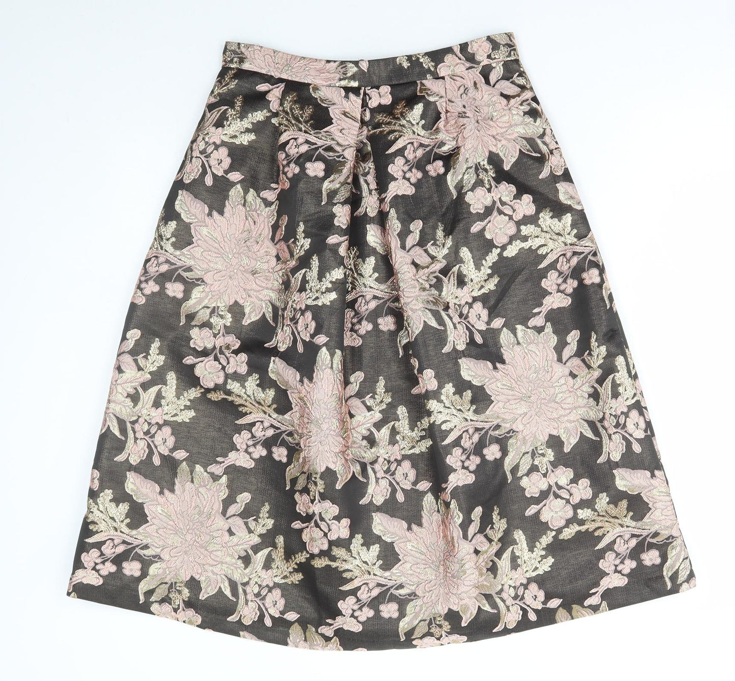 Miss Selfridge Womens Multicoloured Floral Polyester A-Line Skirt Size 10 Zip