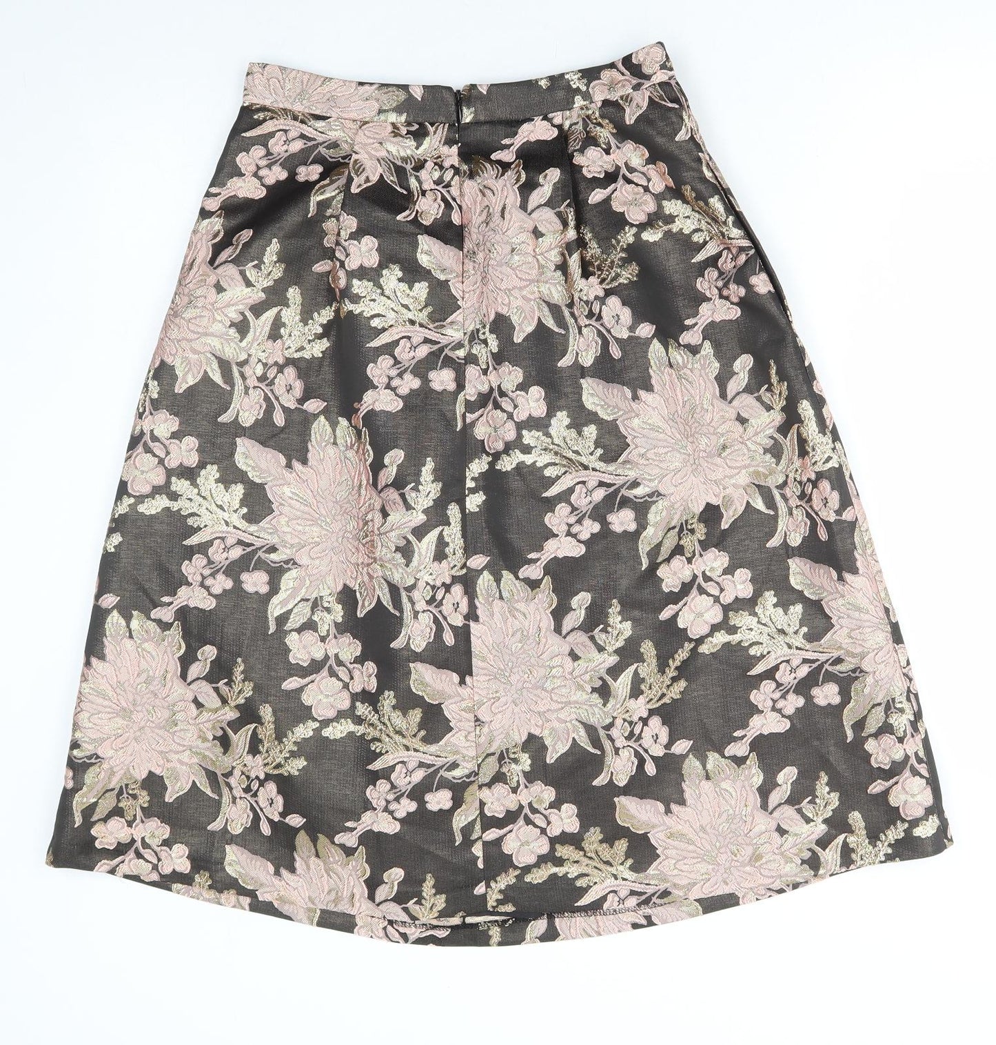 Miss Selfridge Womens Multicoloured Floral Polyester A-Line Skirt Size 10 Zip