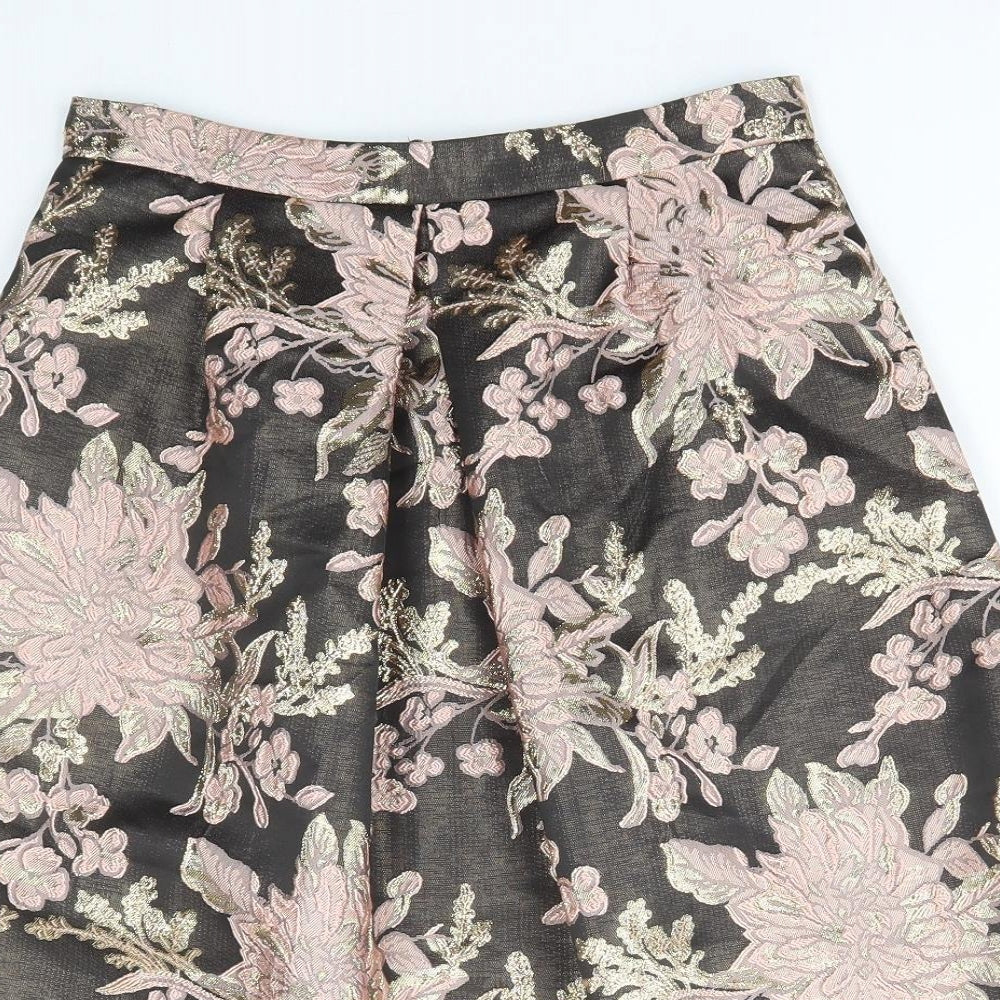 Miss Selfridge Womens Multicoloured Floral Polyester A-Line Skirt Size 10 Zip