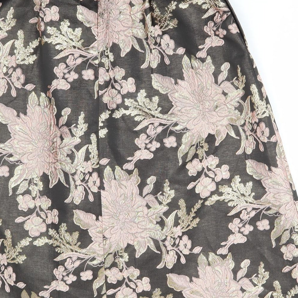 Miss Selfridge Womens Multicoloured Floral Polyester A-Line Skirt Size 10 Zip